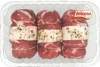 Young Beef Paupiettes stuffed with Cheese and Bacon